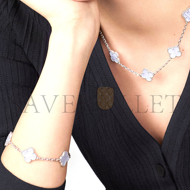 V*n Cl**f vintage alhambra necklace with 10 four-leaf clover motifs vcard34800