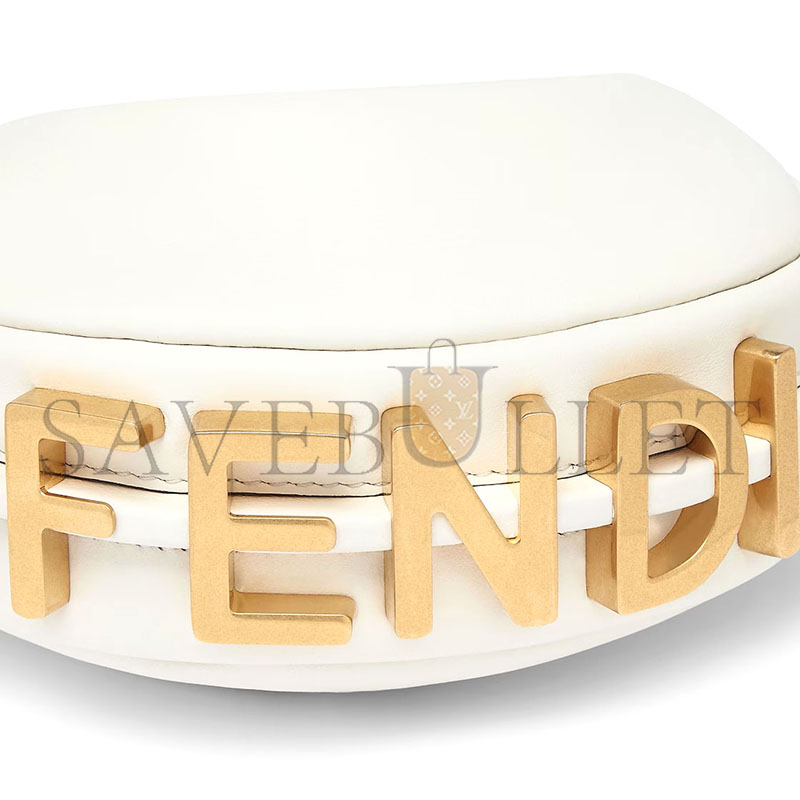 F**di nano F**digraphy white leather charm 7as089a5dyf1hel (16.5*14*5cm)