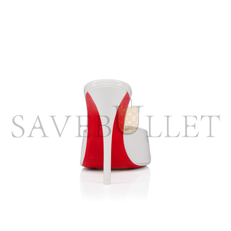 Chr1st1an louboutin miss z mule 100mm open heel sandals patent leather white women