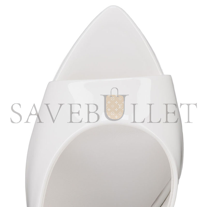 Chr1st1an louboutin miss z mule 100mm open heel sandals patent leather white women