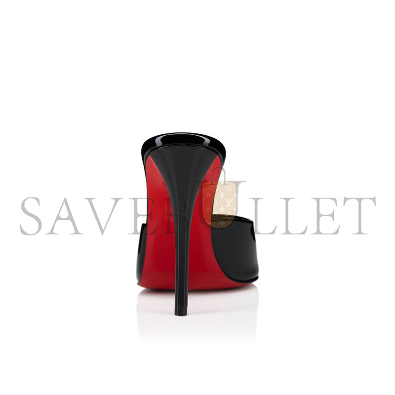Chr1st1an louboutin miss z mule 100mm open heel sandals patent leather black women