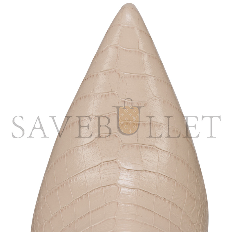 Chr1st1an louboutin santia botta85 mm boots alligator embossed calf leather and veau velours pearl women 32505539062