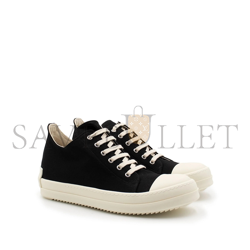 r1ck 0wens drkshdw twill low sneaker in black du21s2802