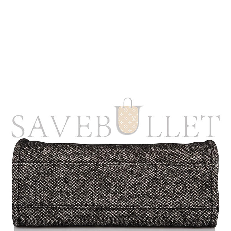 Ch**el small deauville shopping bag black wool silver hardware (35*27*16cm)