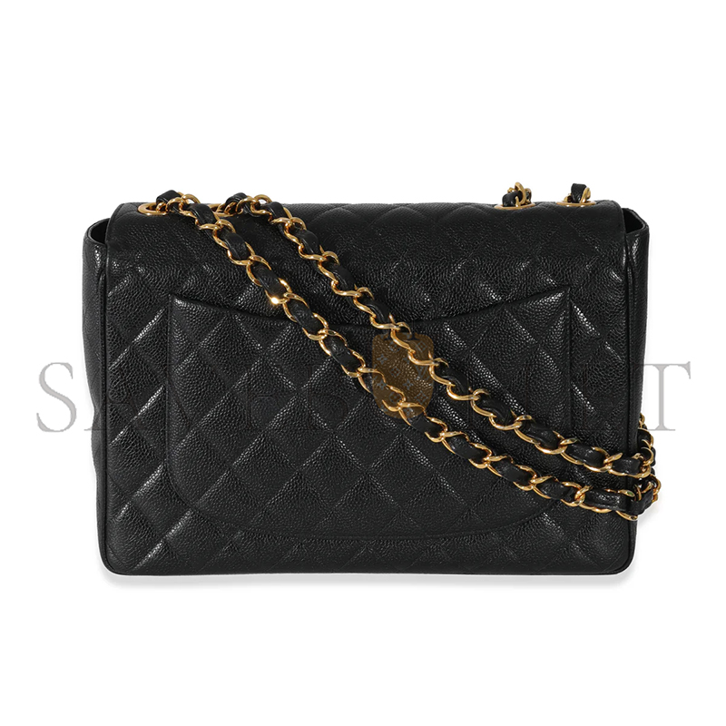 Ch**el master vintage black caviar classic flap bag (30*21*8cm)