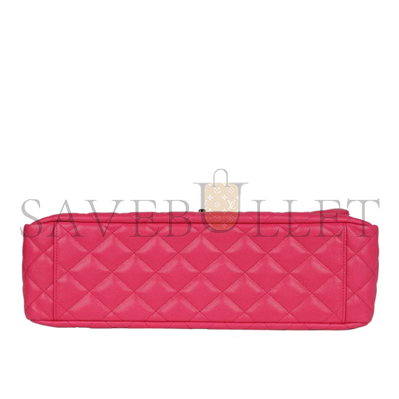 Ch**el xxl flap bag fuchsia shiny caviar light gold hardware bag (41*28*11cm)