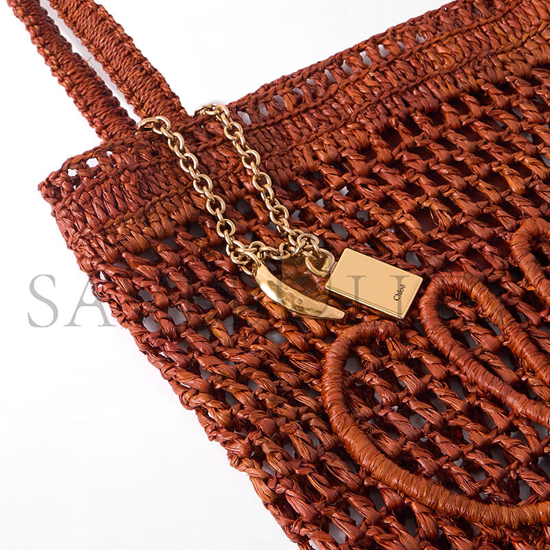 Ch10e summer banana embellished embroidered raffia tote (29*25*8cm)