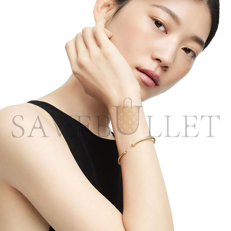 dau1d Yvrm*n classic cablespira bracelet18k yellow gold with d1am0nds, 3mm b13769d88adi