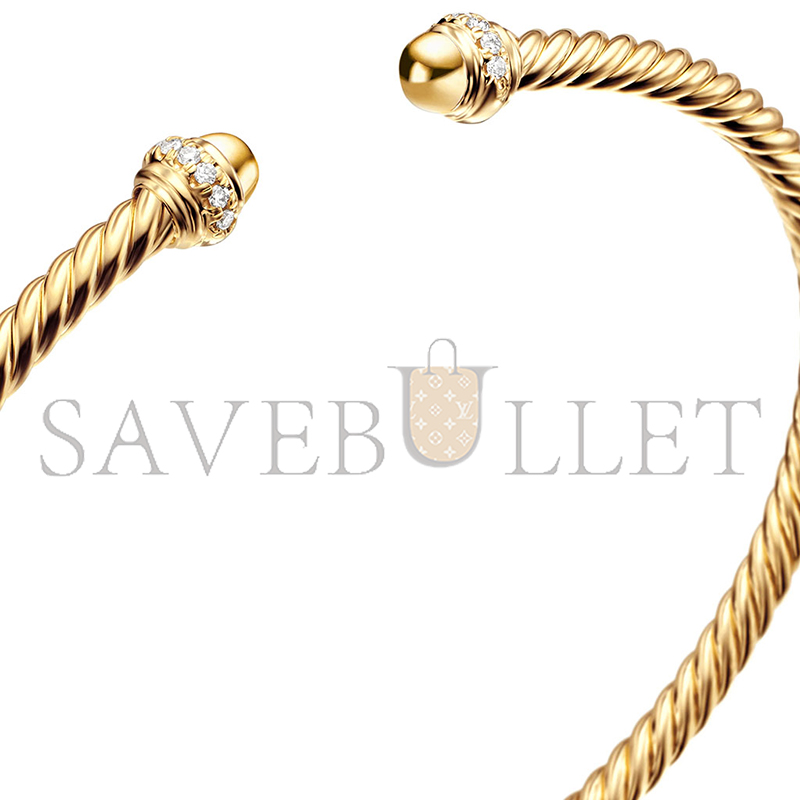 dau1d Yvrm*n classic cablespira bracelet18k yellow gold with d1am0nds, 3mm b13769d88adi