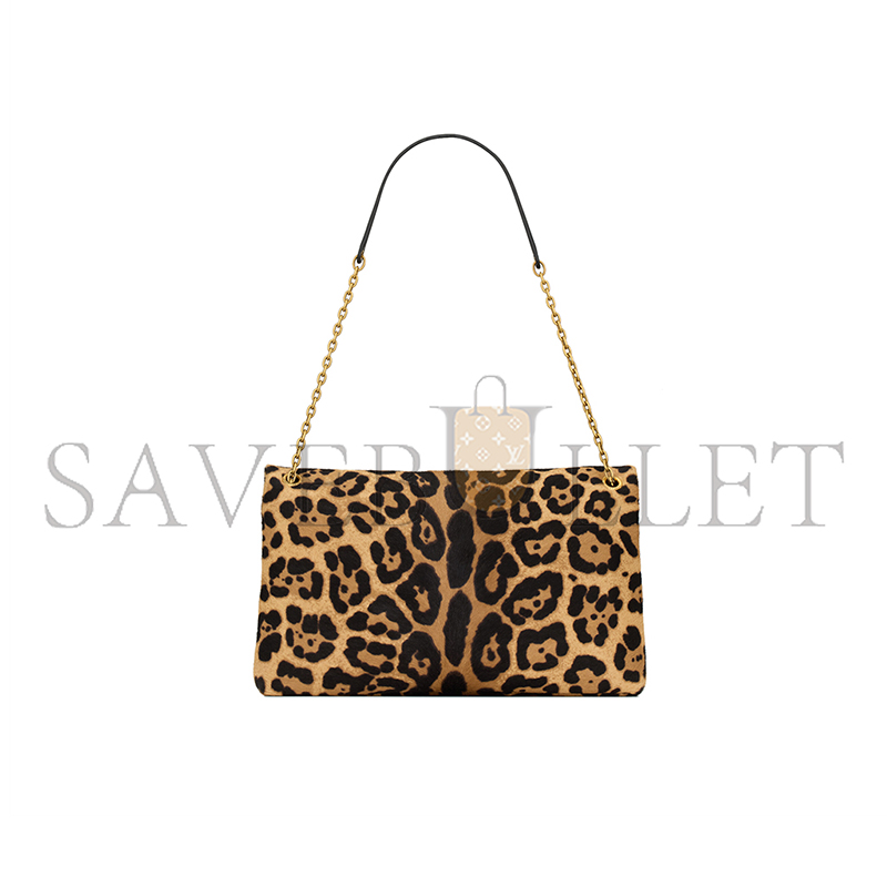 Y51 cassandre large pouch on chain in pony hair leather 853610aafqt2499 (29.5*18*5cm)