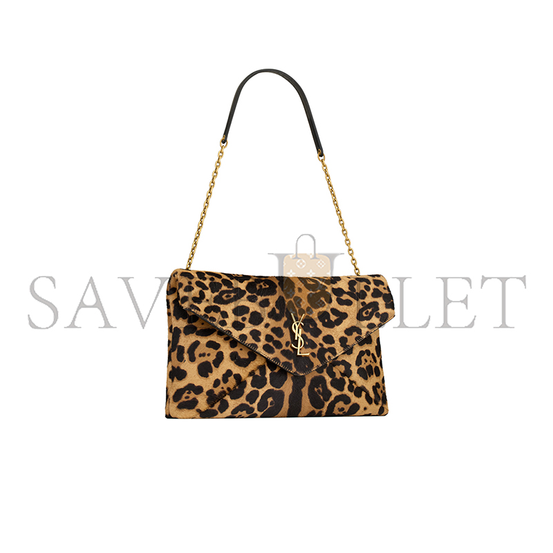 Y51 cassandre large pouch on chain in pony hair leather 853610aafqt2499 (29.5*18*5cm)