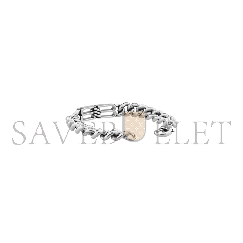 Ba1en*iaga bb icon gourmette bracelet in antique silver 718493tz99i0911
