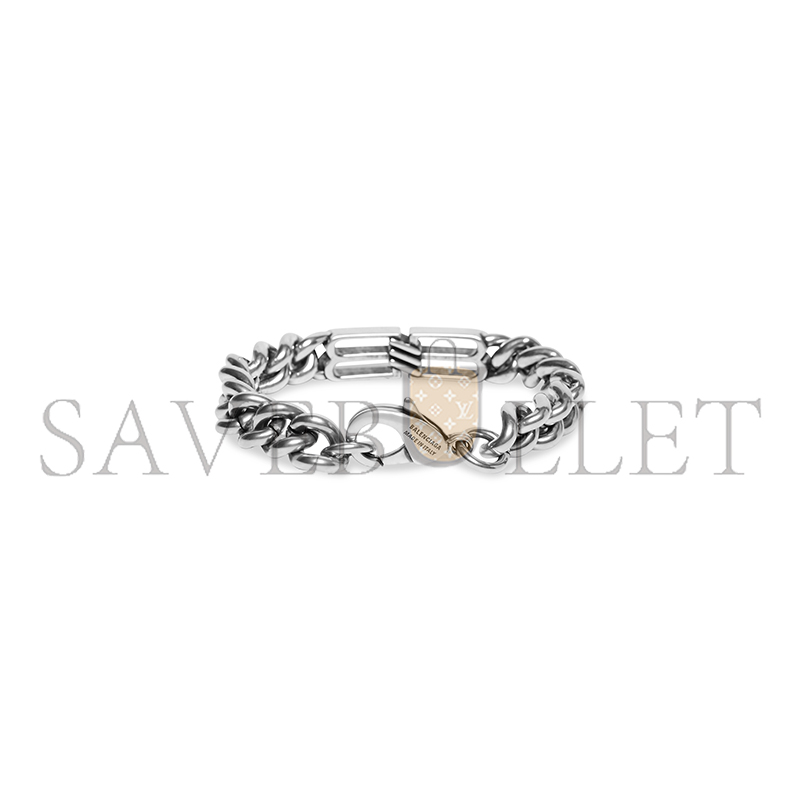 Ba1en*iaga bb icon gourmette bracelet in antique silver 718493tz99i0911