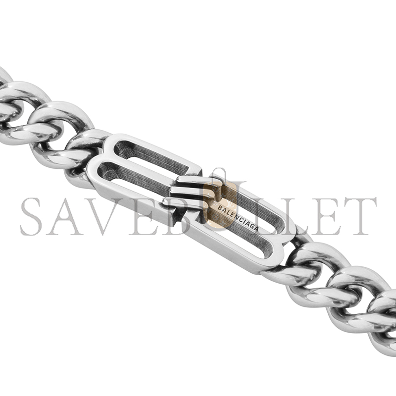 Ba1en*iaga bb icon gourmette bracelet in antique silver 718493tz99i0911