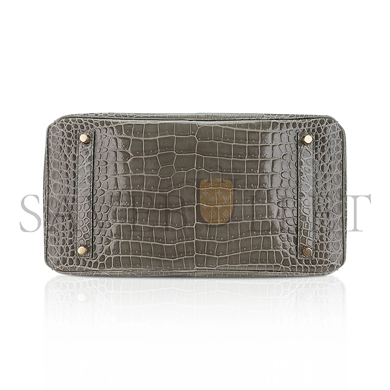 H**me5 master birkin 35 bag gris tourterelle porosus crocodile with gold hardware (35*25*18cm)