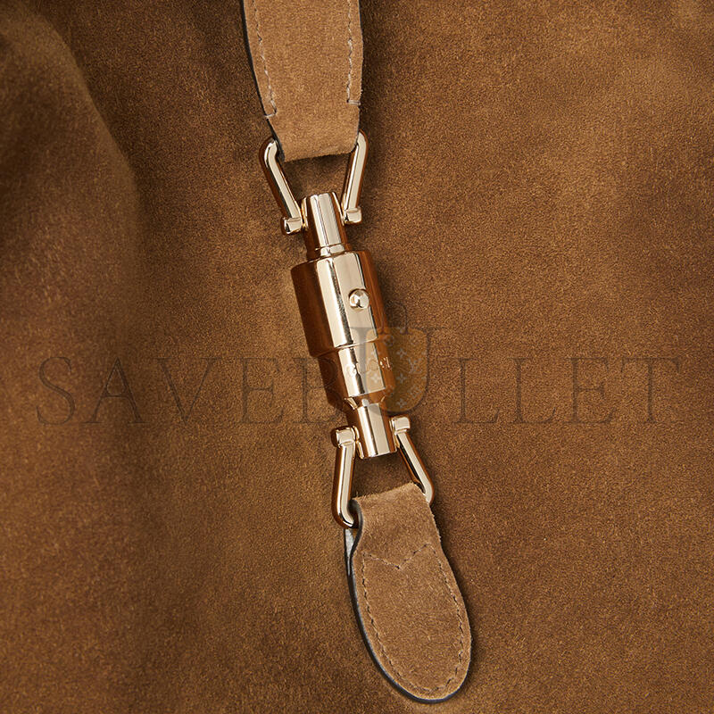 Gvc*1 jackie giorno shoulder bag variationbrown suede 841542 (44*33*7cm)