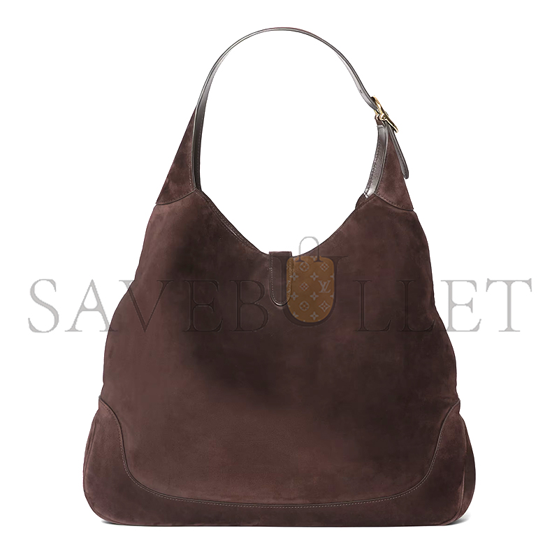 Gvc*1 jackie giorno shoulder bag variationdark brown suede ‎841542 (44*33*7cm)