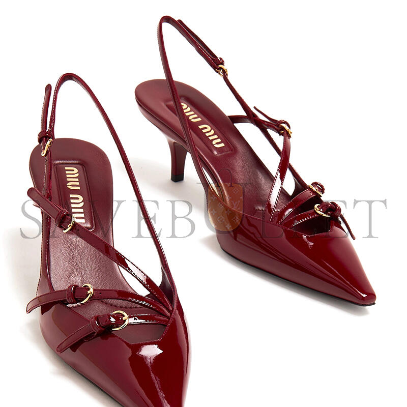 M1v M1v patent leather slingbacks with buckles 5i013e