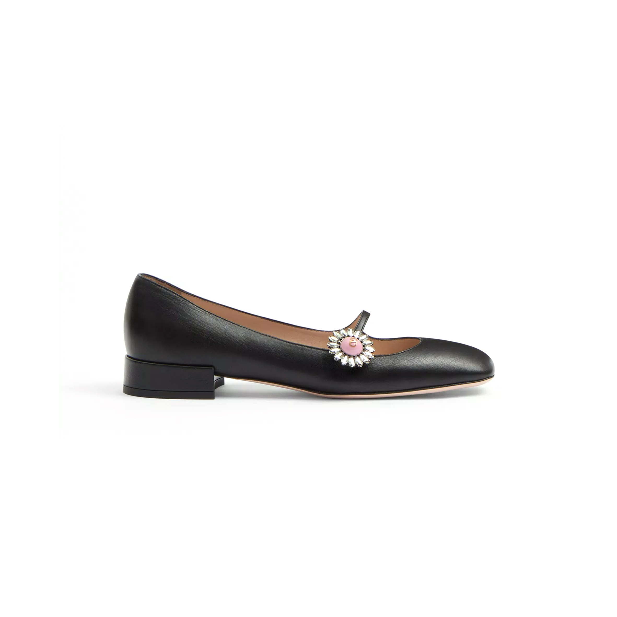 Va1e*ntin0 mary-jane preshoes ballerina in kidskin with jewel button 20mm 6w2s0ll7dhs_9tj
