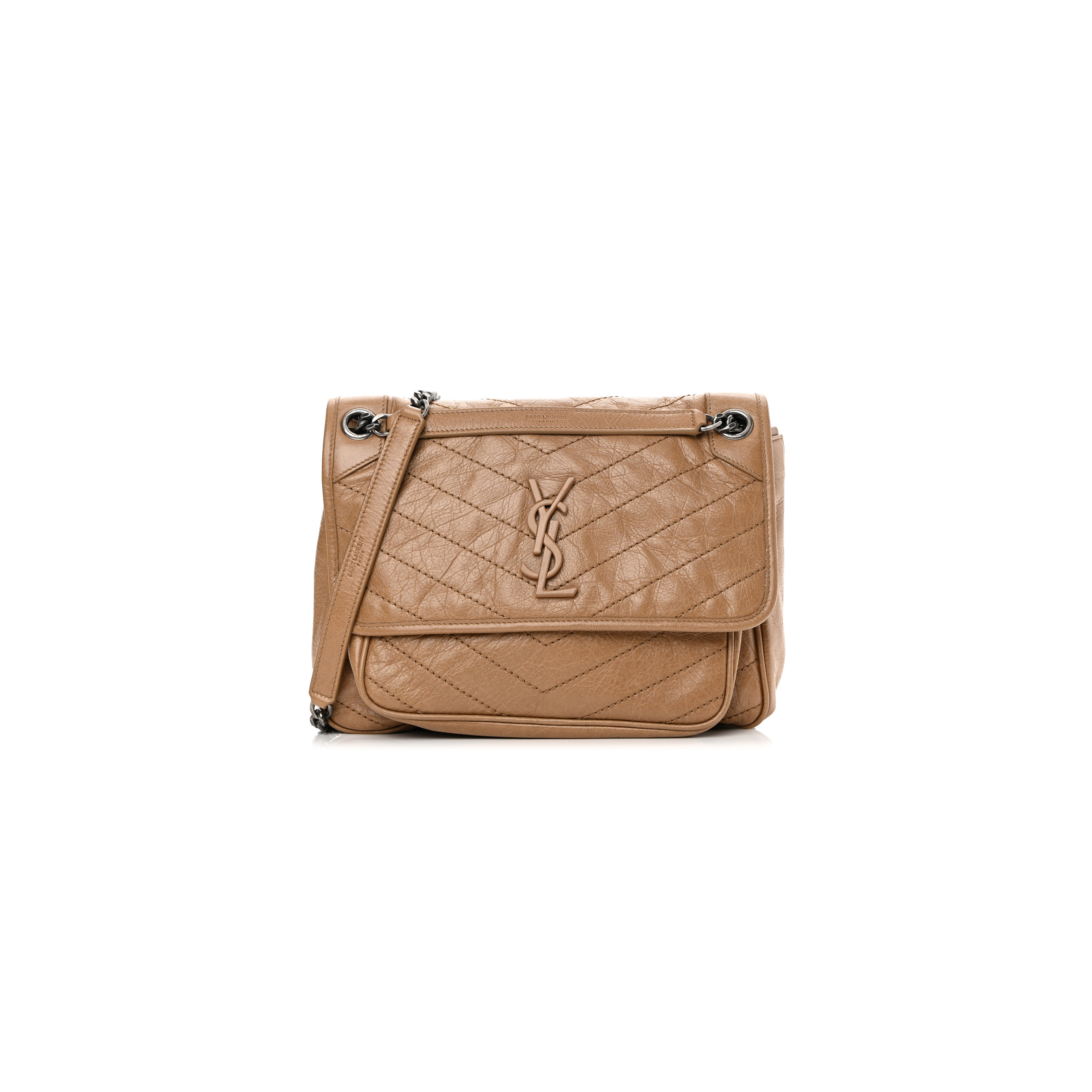 Y*L niki medium chain bag in crinkled vintage leather 6331581205076 (28*20*8.5cm)