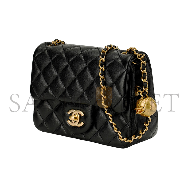 Ch*el little gold ball square flap bag as1786 (17*13.5*8cm)