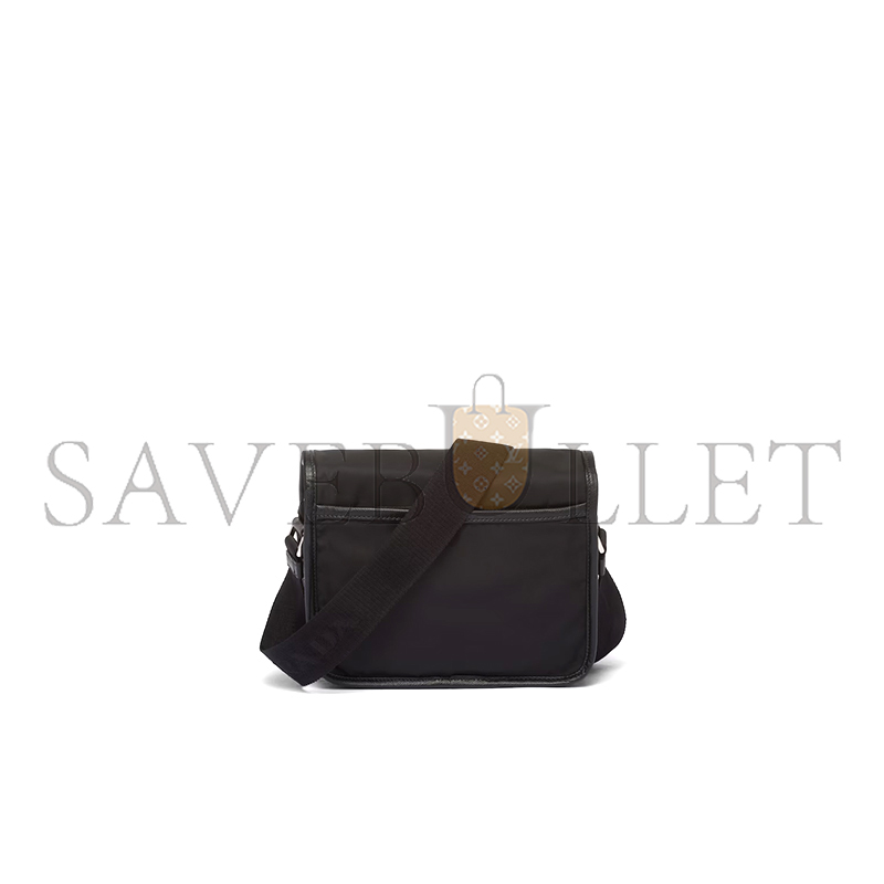 Pra*a re-nylon and saffiano leather shoulder bag 2vd034 (22*16*8.5cm)