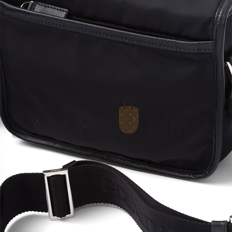 Pra*a re-nylon and saffiano leather shoulder bag 2vd034 (22*16*8.5cm)