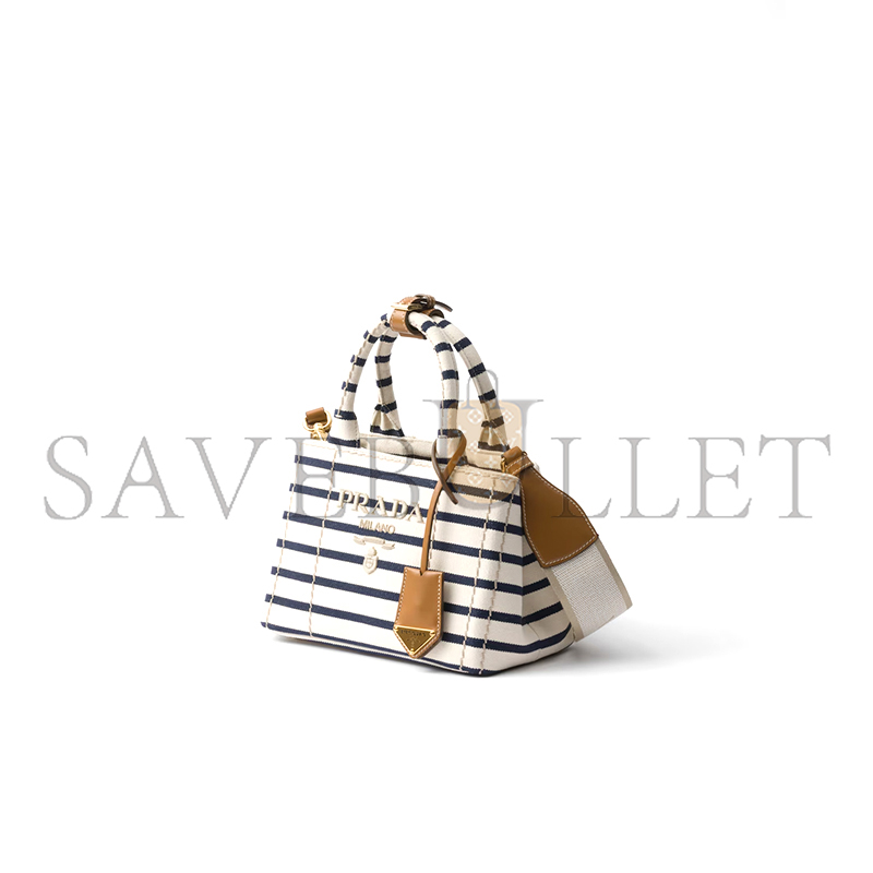 Pra*a jardiniÈre striped cotton canvas mini bag 1ba038 (22*15*13cm)