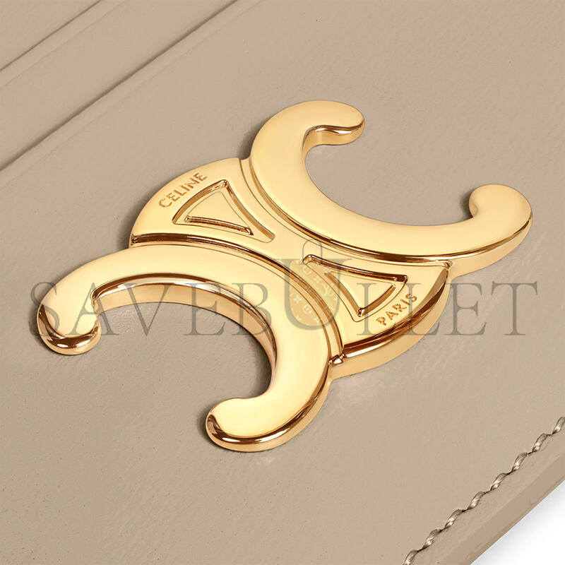 Ce1i*e card holder triomphe in shiny calfskin 10l833dpv.18gt (11*8*0.3cm)
