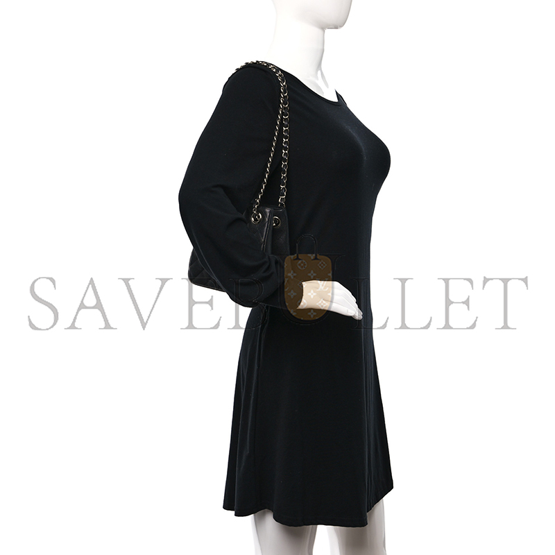 Ch*el caviar quilted mini bucket bag black as3176 (16*16*10cm)