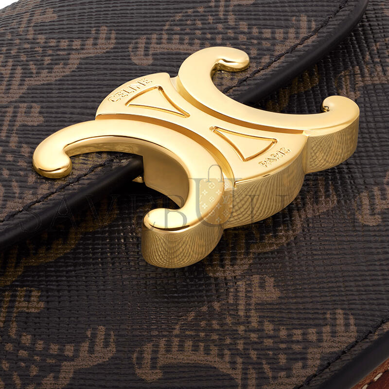 Ce1i*e business card holder triomphe in triomphe canvas and lambskin 10n062db7.04lu (10.5*8.5*3cm)