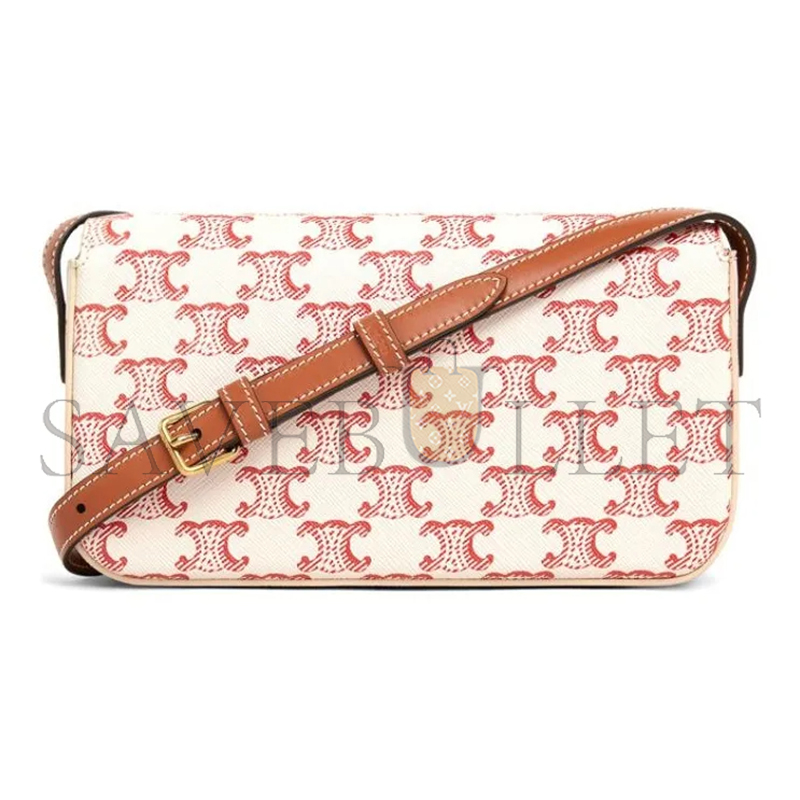 Ce**e shoulder bag claude in triomphe canvas and calfskin 194142cuz.27ed (20*10*4cm)