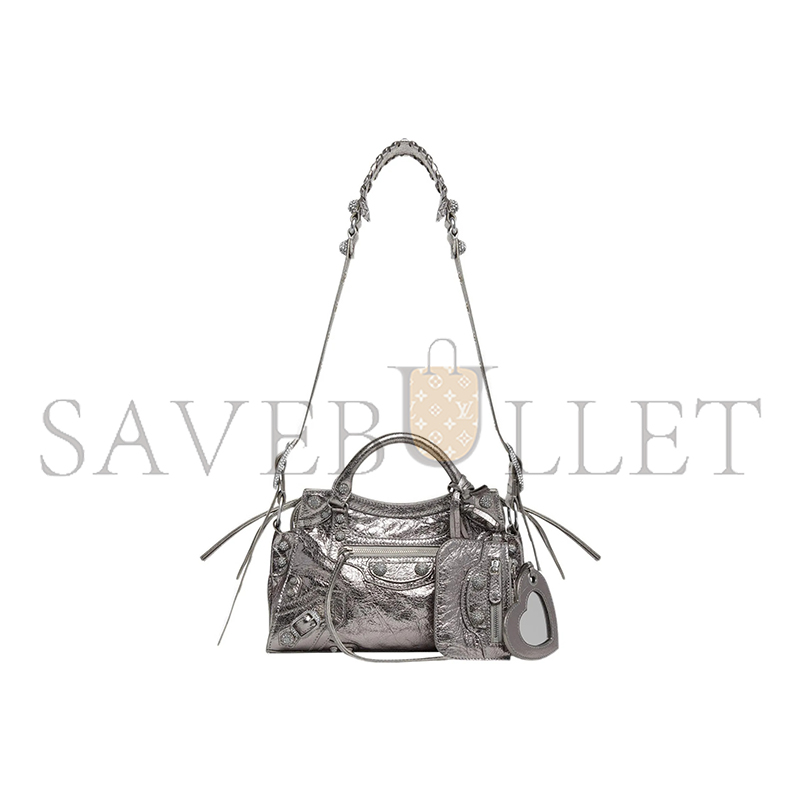 Ba1en*iaga small neo cagole city in silver 700940210bm8103 (25.9*17.8*11.4cm)