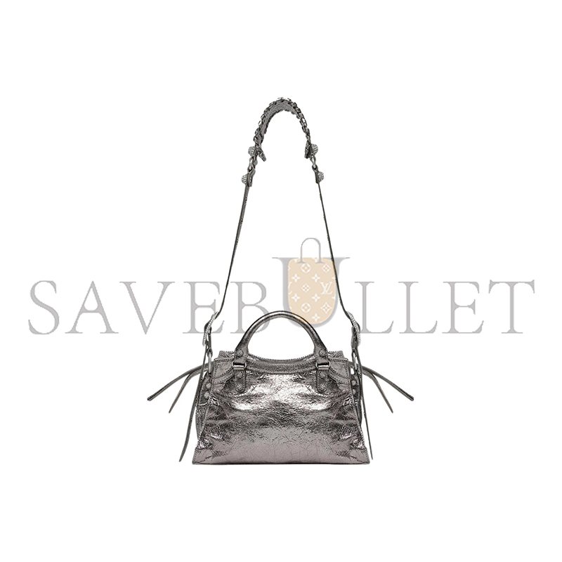 Ba1en*iaga small neo cagole city in silver 700940210bm8103 (25.9*17.8*11.4cm)