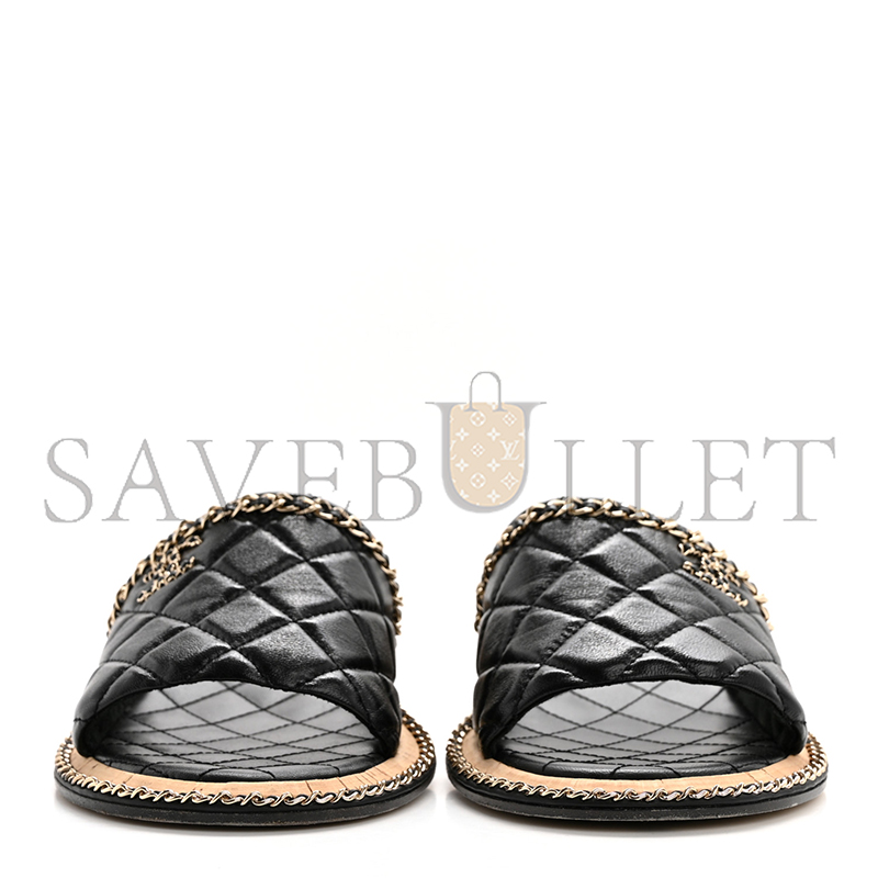 Ch**el lambskin quilted chain cc sandals g45671