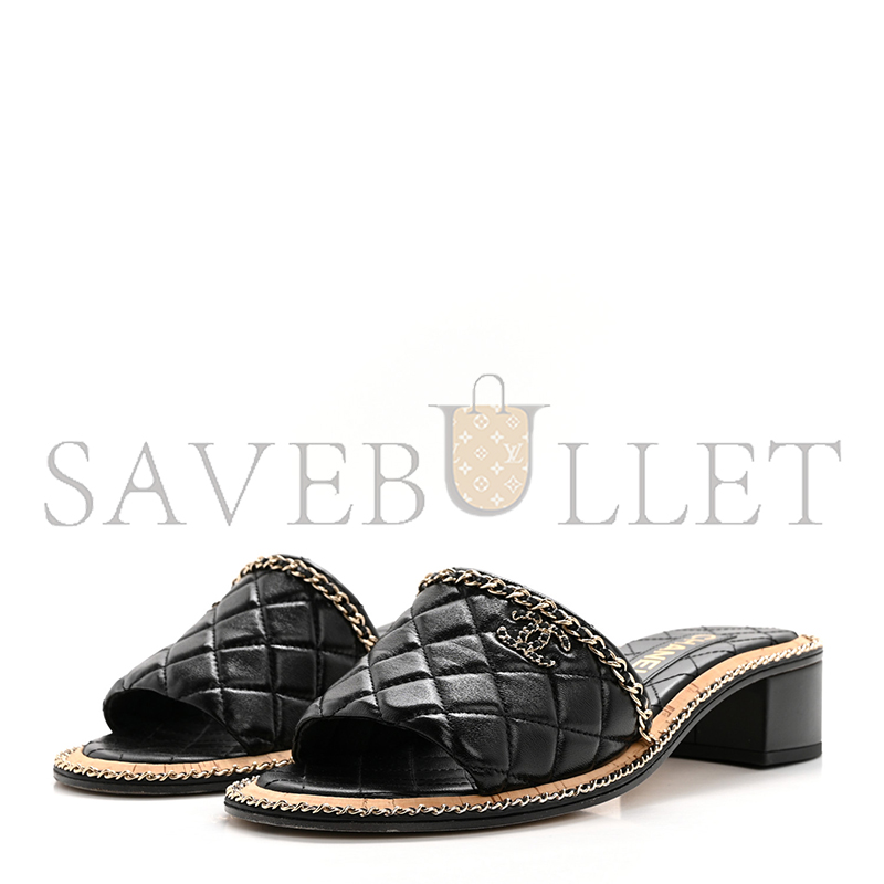 Ch**el lambskin quilted chain cc sandals g45671