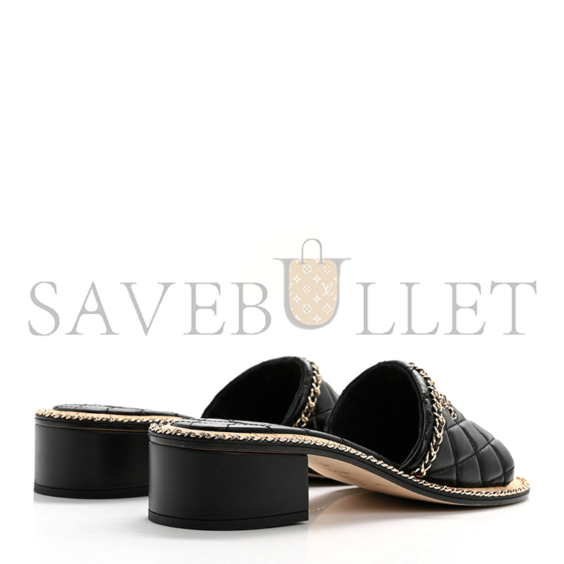 Ch**el lambskin quilted chain cc sandals g45671