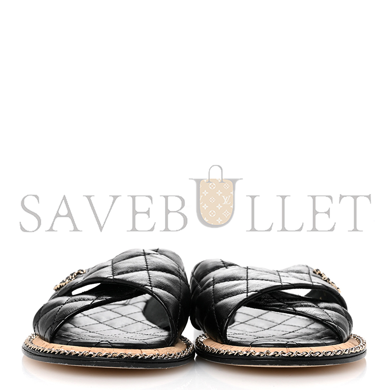 Ch**el lambskin quilted chain cc sandals g45669