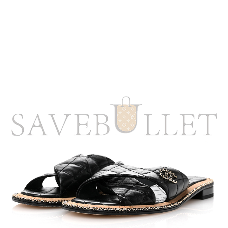 Ch**el lambskin quilted chain cc sandals g45669
