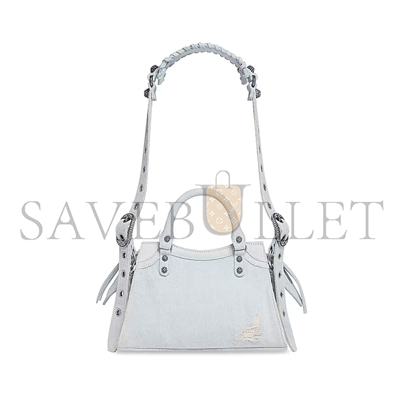 ba*len*cia*ga small neo cagole city in De*1m light blue 700940210b08104 (25.9*17.8*11.4cm)