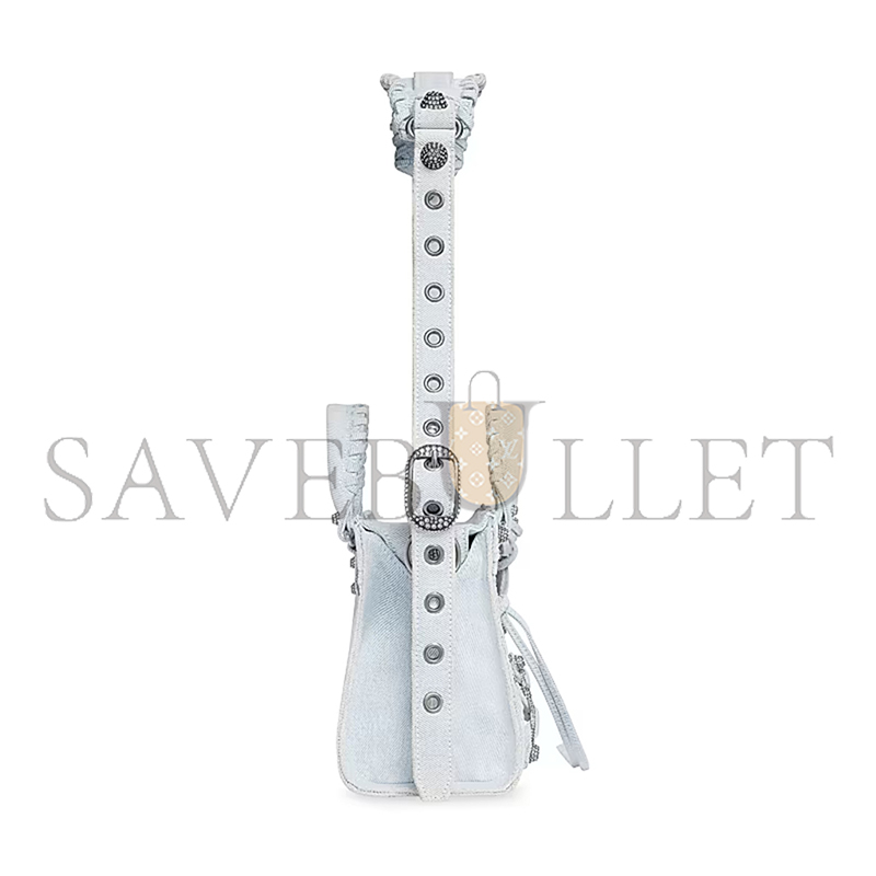 ba*len*cia*ga small neo cagole city in De*1m light blue 700940210b08104 (25.9*17.8*11.4cm)