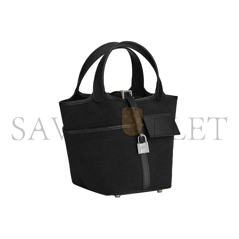 H**me5 picotin lock 18 gargo goeland swift silver hardware h083189ckaa (18*18*13cm)