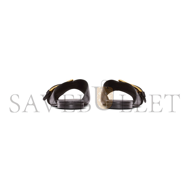 BALMAIN ANTHEM FLAT LEATHER SANDALS FN1UP141LVIT