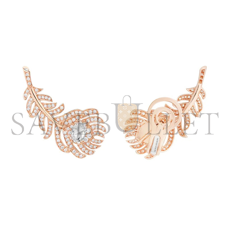B0vcher0n plume de paon small ear clips jco01323