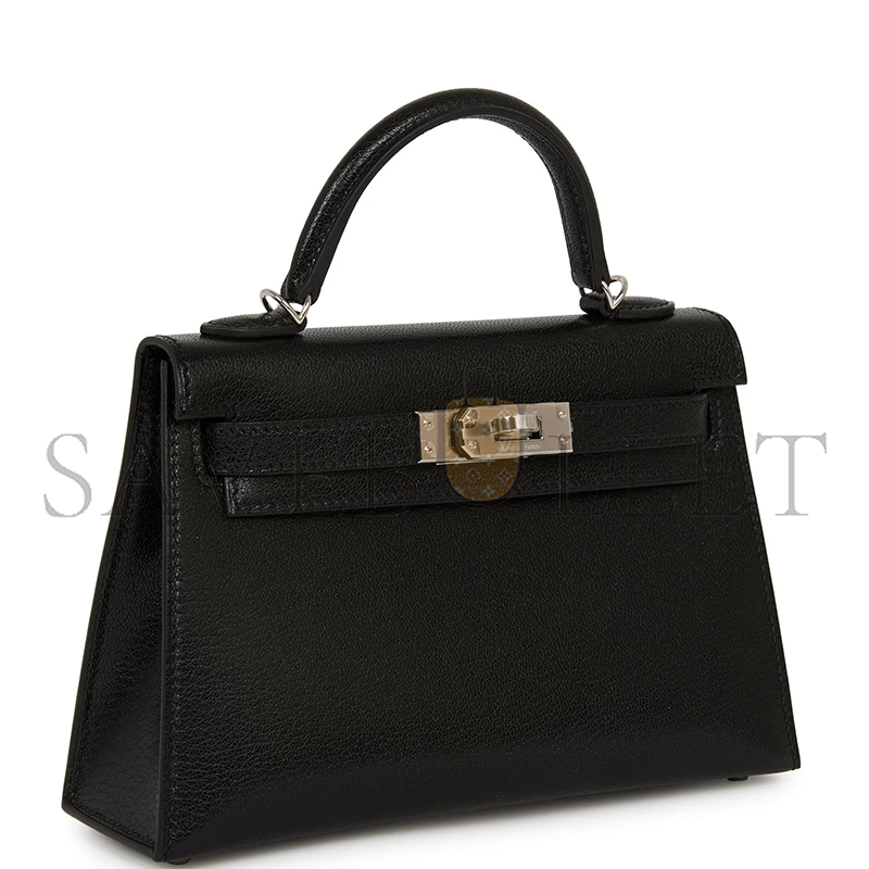 H**mes MASTER KELLY SELLIER 20 BLACK CHEVRE CHAMKILA PALLADIUM HARDWARE 2963547 (20*11*6cm)