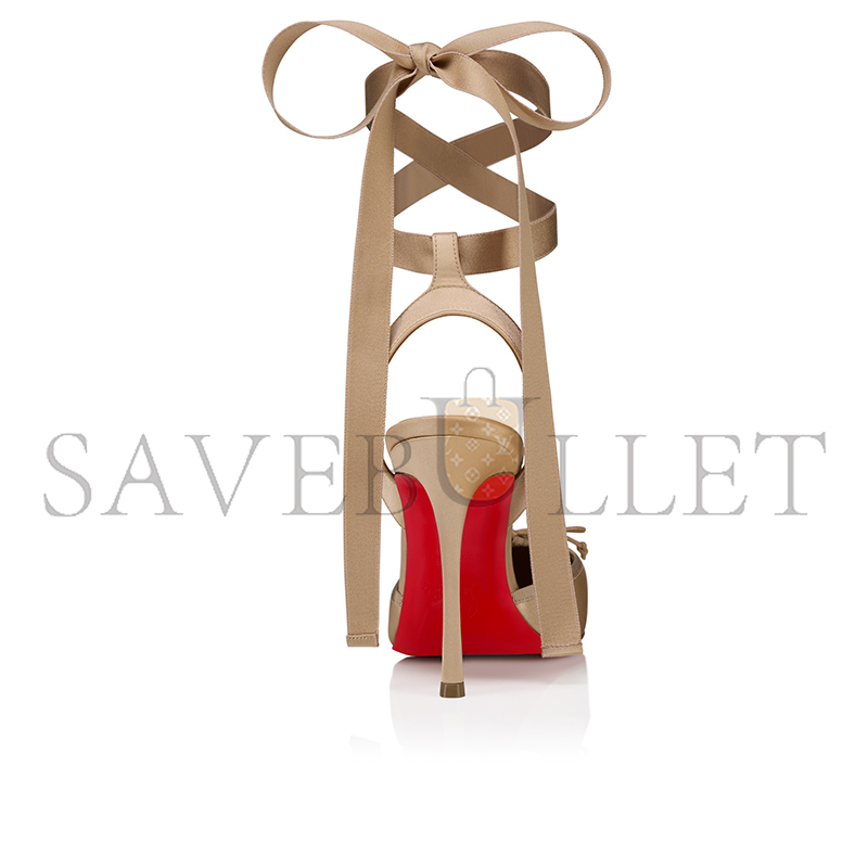 Chr1st1an louboutin cassia lace up100 mm strappy pumps crepe satin nude 1 women 1250498n247