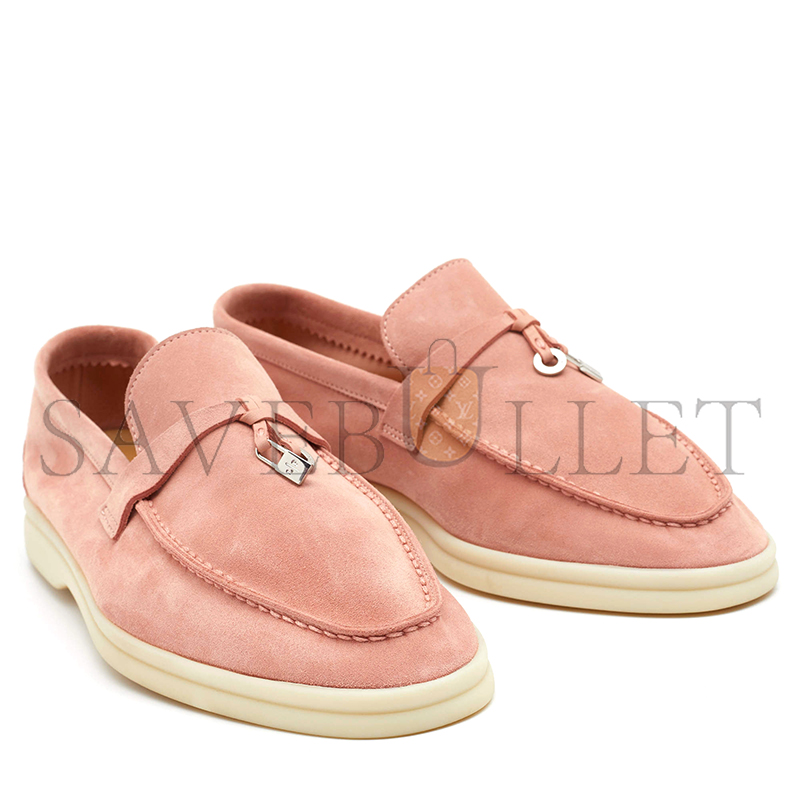 L0r0 P1ana pink suede summer charms walk slip on loafers fae5444303j