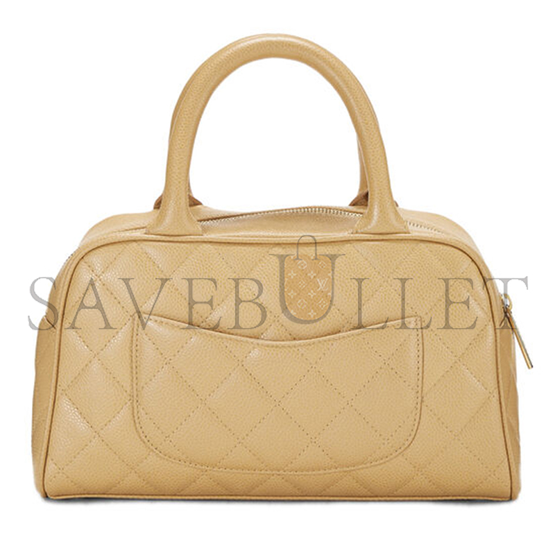 Ch**el beige quilted caviar bowler small 71302 (25*15*7cm)