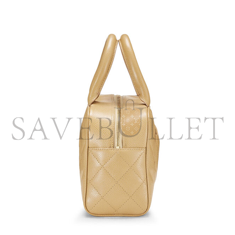 Ch**el beige quilted caviar bowler small 71302 (25*15*7cm)