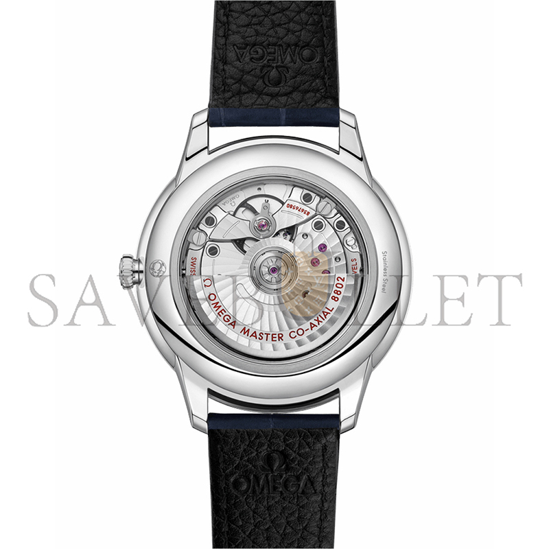 0me*ga de villeprestige41 mm, steel on leather strap 434.13.41.20.03.001